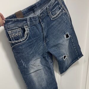 Distressed Denim Shorts